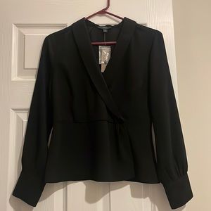 J Crew drapery crepe faux wrap top